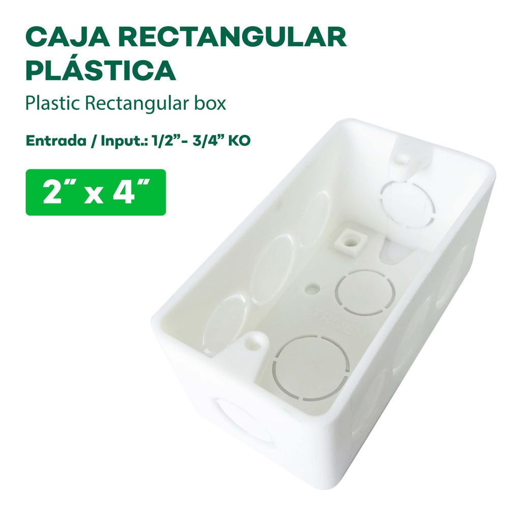 Cajilla Plastica Rectangular 2 X 4" TROEN