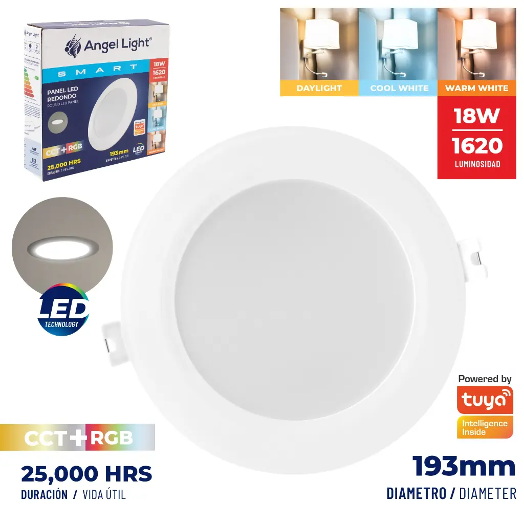 Lampara Panel Led Redondo 18W ANGEL LIGHT