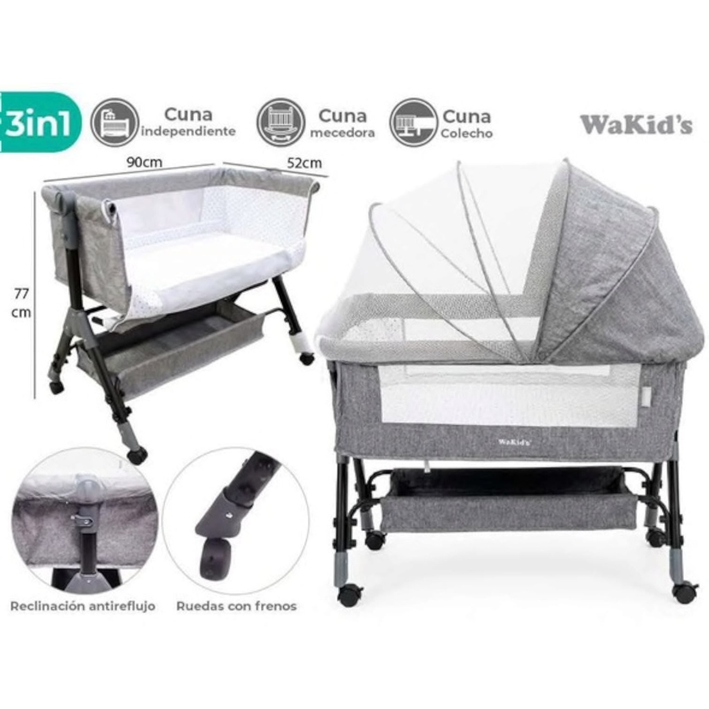 Cuna Mecedora para Bebe WAKIID'S