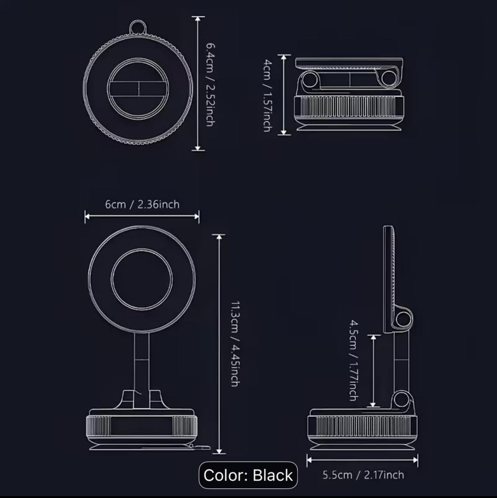 360° Rotating Magnetic Phone Holder, Foldable and Extendable, MagSafe