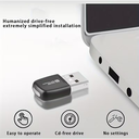 Adaptador Inalambrico USB WiFi6 Wireless Adapter 286Mbps 2.4GHz