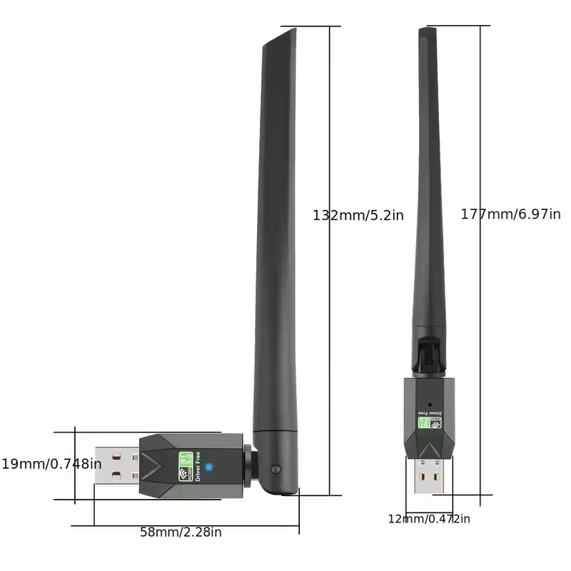 Adaptador Inalambrico USB WiFi 2in1 BT5.0 650m