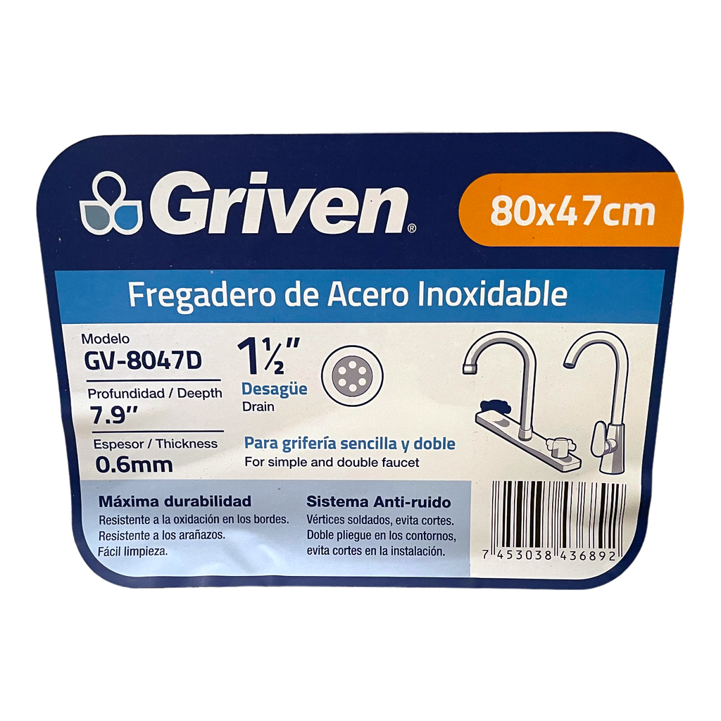 Fregador Doble 80 X 47cm GRIVEN