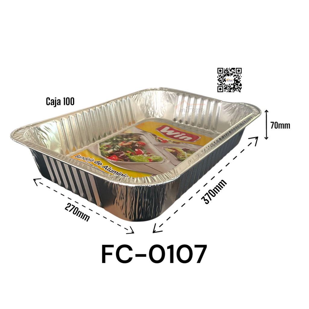 Bandeja de Aluminio 370 X 270 X 70mm WIN