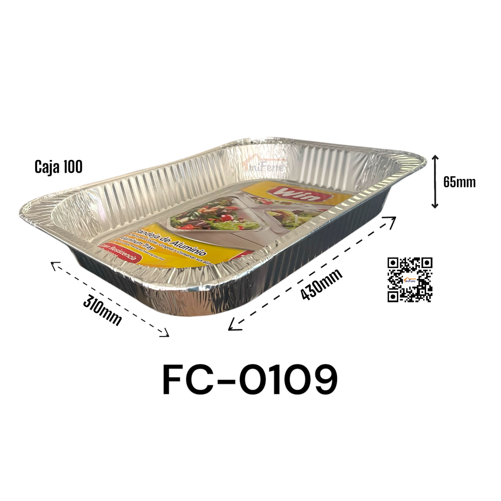 Bandeja de Aluminio 430 X 310 X 65mm WIN