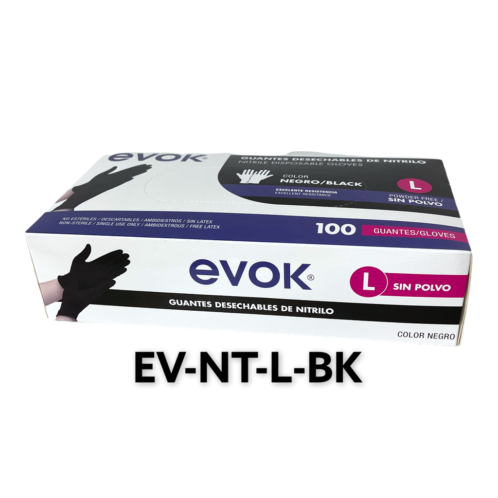 Guantes de Nitrilo Negro 100pza EVOK