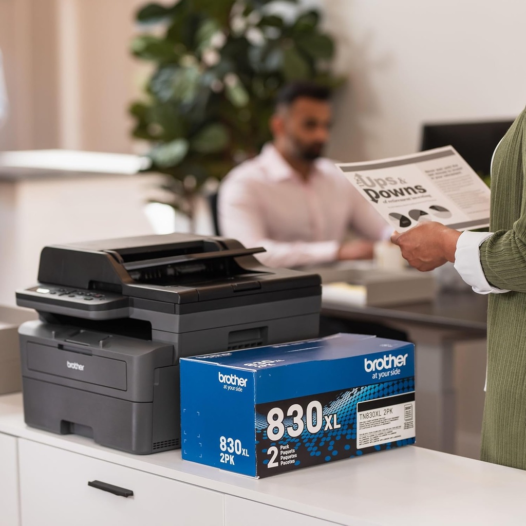 Brother DCP-L2640DW Wireless Compact Monochrome Multi-Function Laser Printer with Copy and Scan, Duplex, Mobile, Black & White