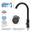 Grifo Individual para Fregadero Tipo Cuello Alto GRIVEN Black Series