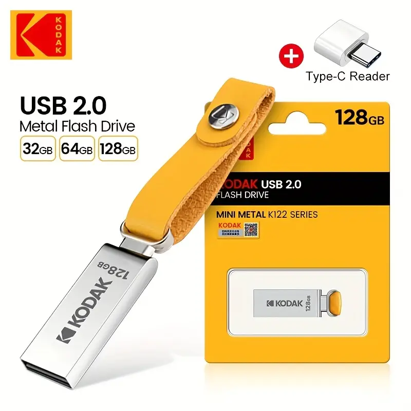 Memoria USB 2.0 128GB con Adaptador Tipo C KODAK