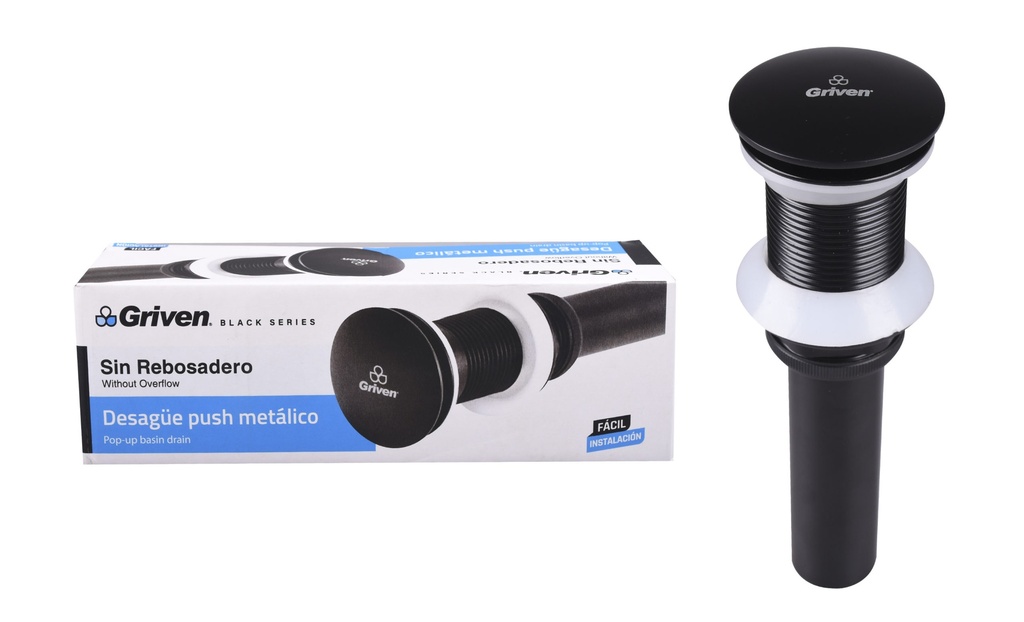 PO Plug Metalico Sin Rebosadero GRIVEN Black Series
