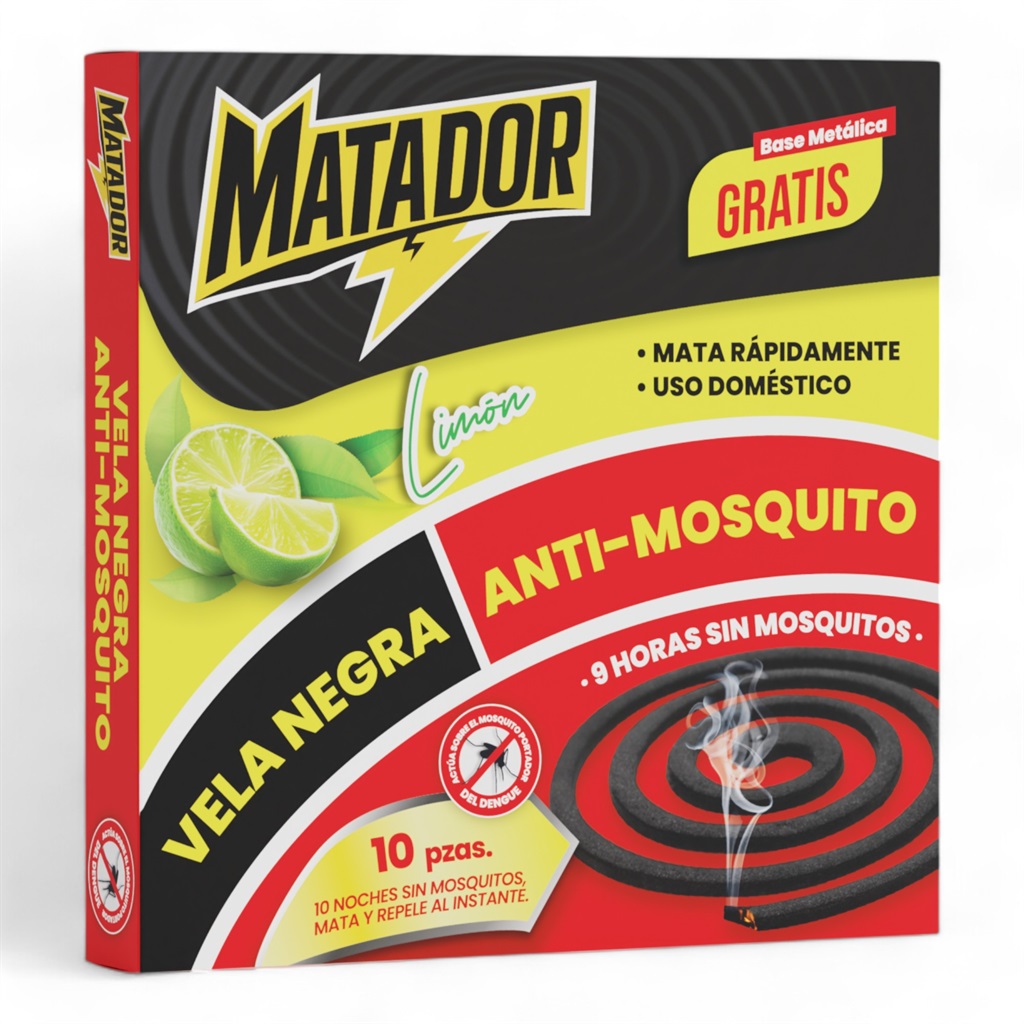 Vela Negra Anti Mosquito MATADOR Limon 10pza