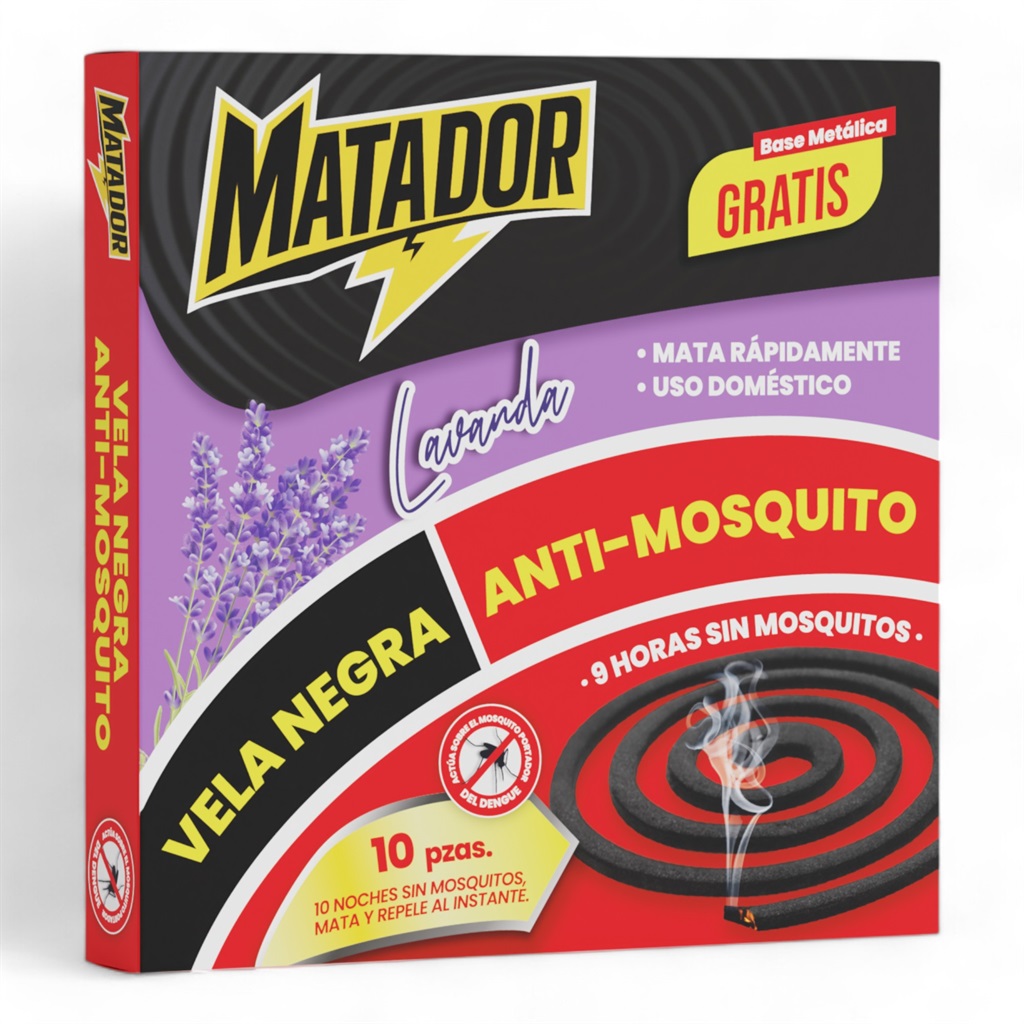 Vela Negra Anti Mosquito MATADOR Lavanda 10pza