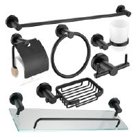 Set de Accesorios para Baño 7pza Negro BAHIT