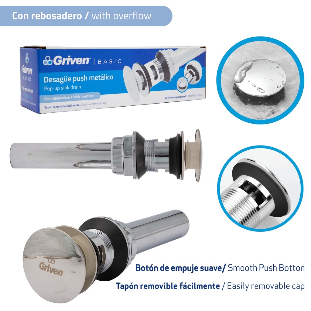 PO Plug con Rebosadero GRIVEN Basic
