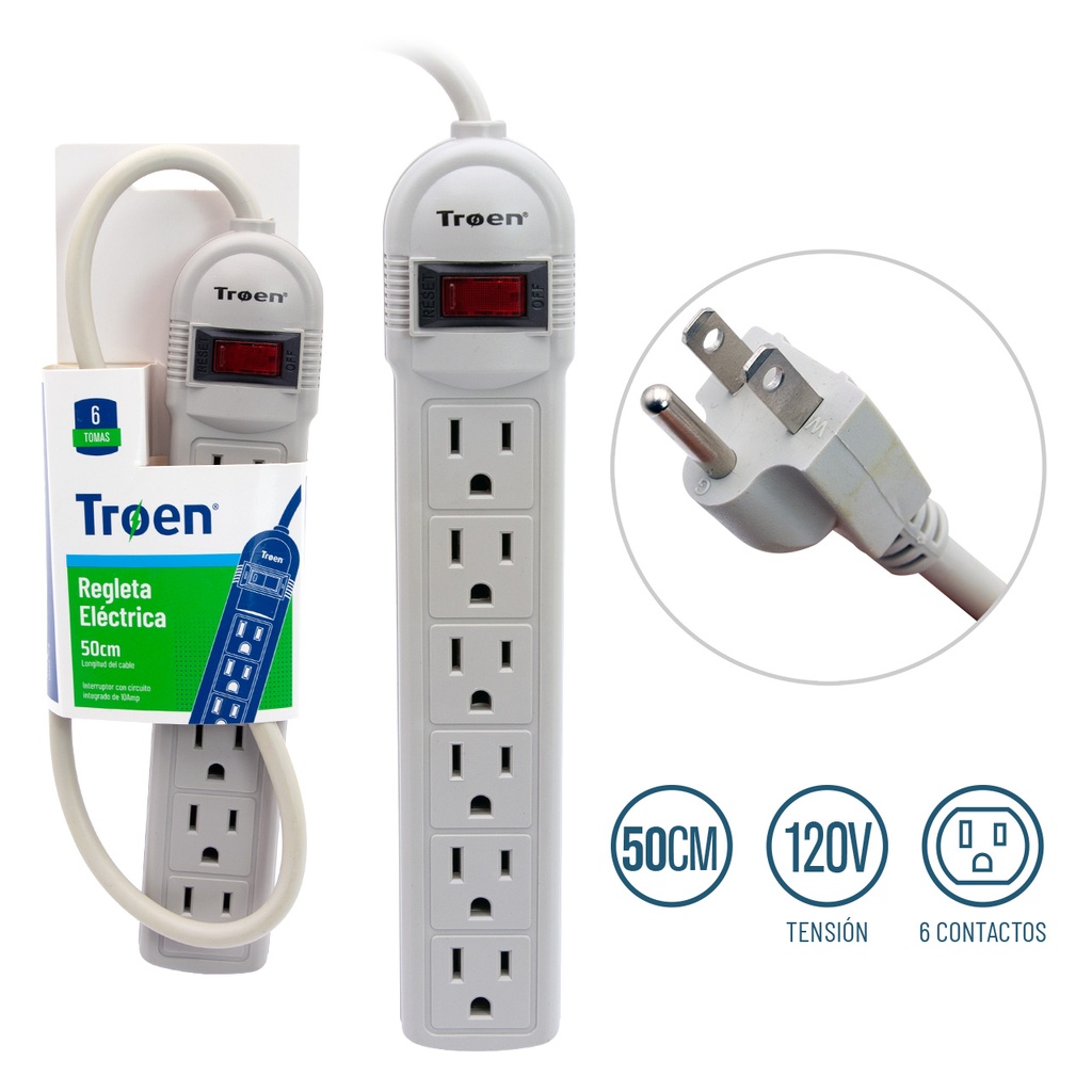 Regleta Electrica 50cm 6S TROEN