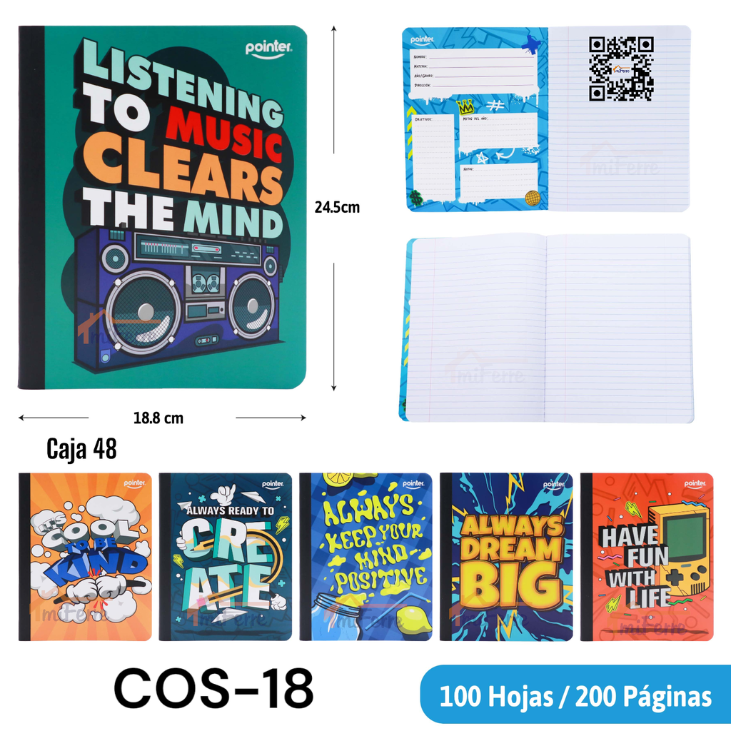 Cuaderno Cosido Raya Ancha 200pag POINTER