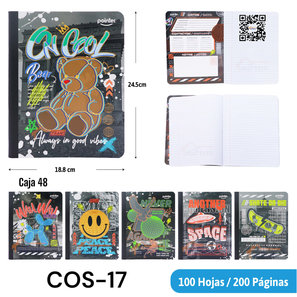 Cuaderno Cosido Raya Ancha 200pag POINTER