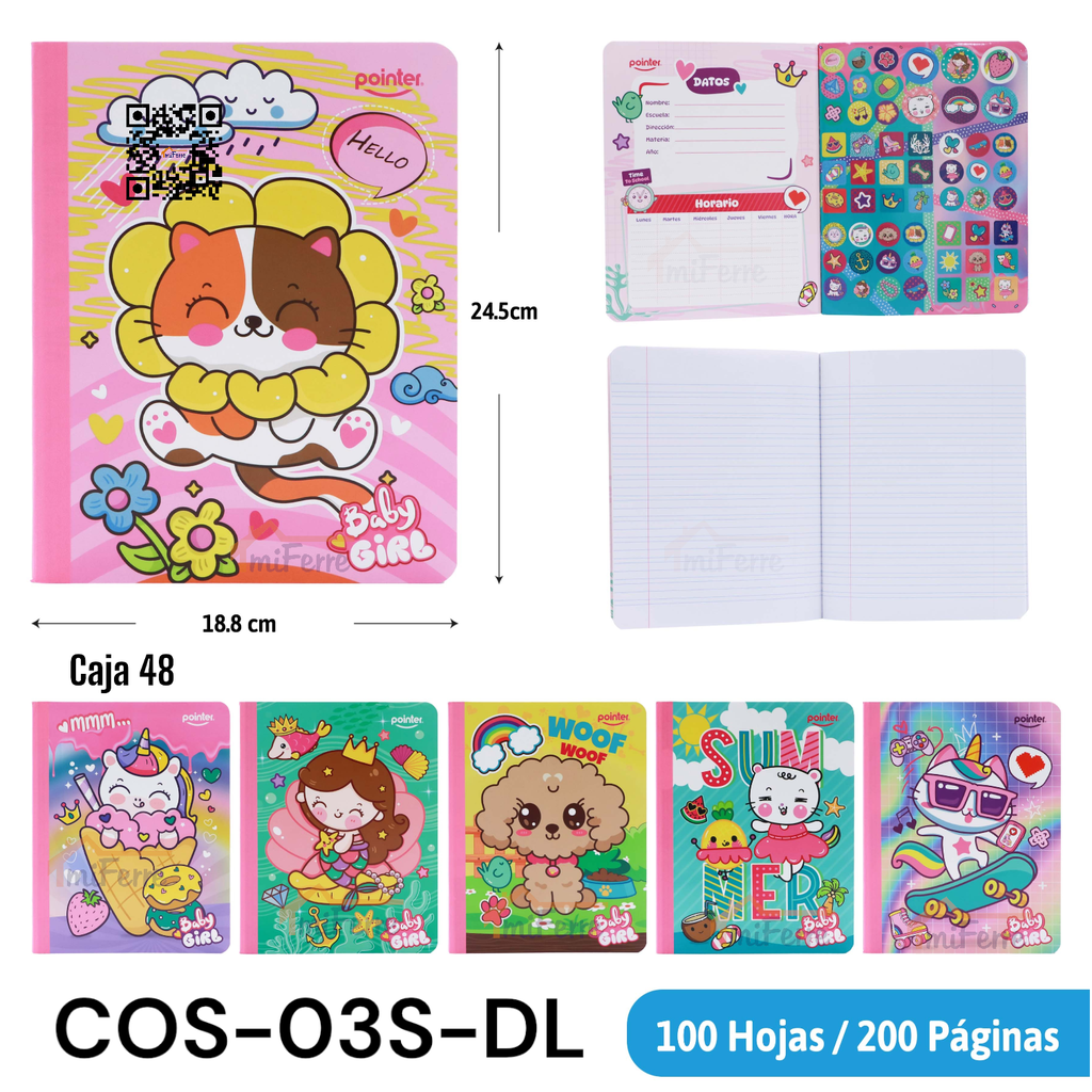 Cuaderno Cosido Doble Raya 200pag POINTER