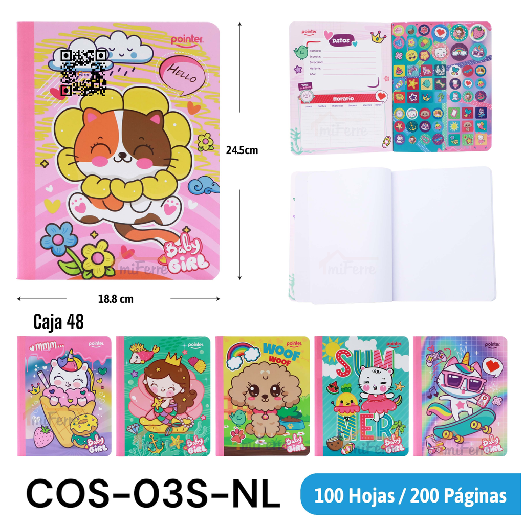 Cuaderno Cosido de Dibujo 200pag POINTER Stickers