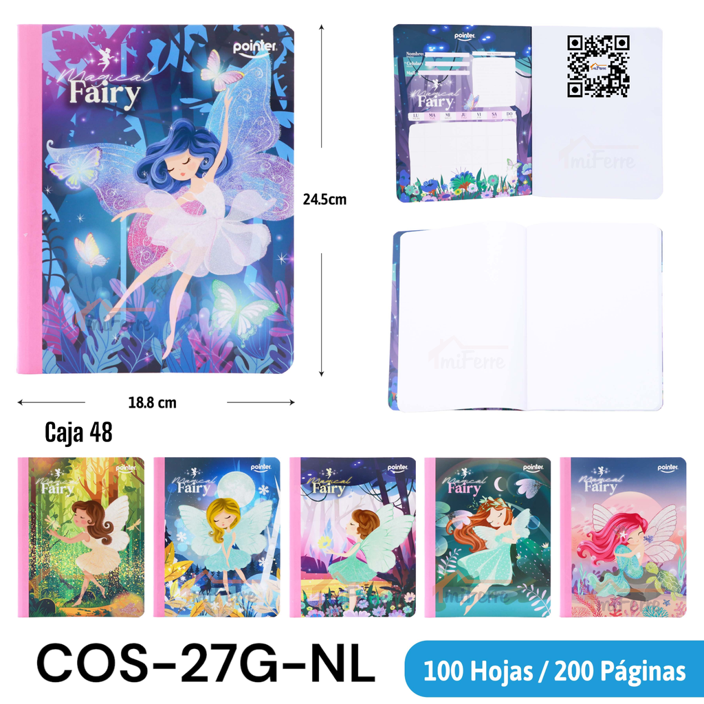 Cuaderno Cosido de Dibujo 200pag POINTER Glitter