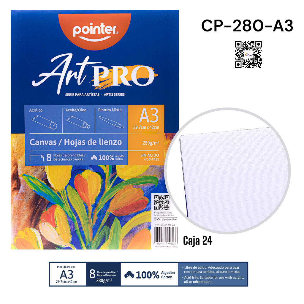 Canvas A3 8hojas POINTER ArtPRO