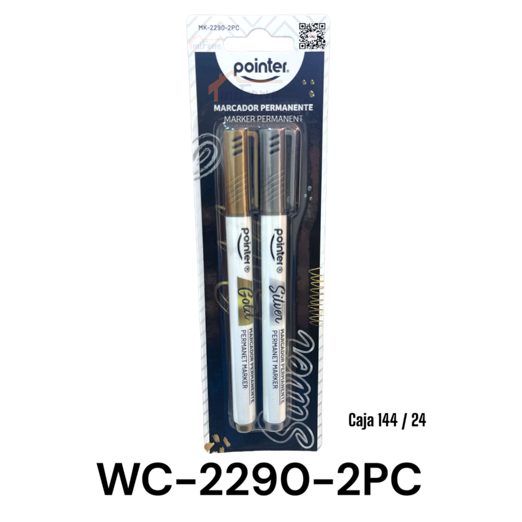 Marcador Permanente Gold & Silver 2pza POINTER