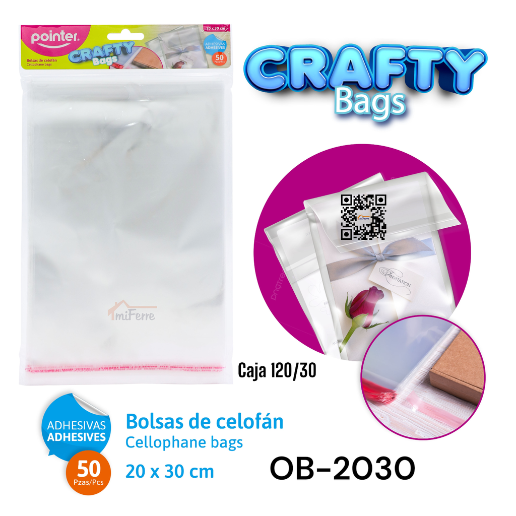 Bolsa de Celofan 20 X 30cm 50pza POINTER