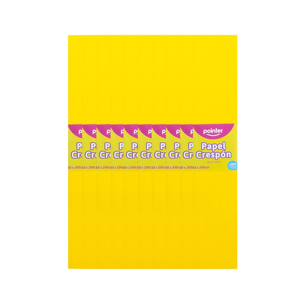 Papel Crespon Amarillo 10pza POINTER