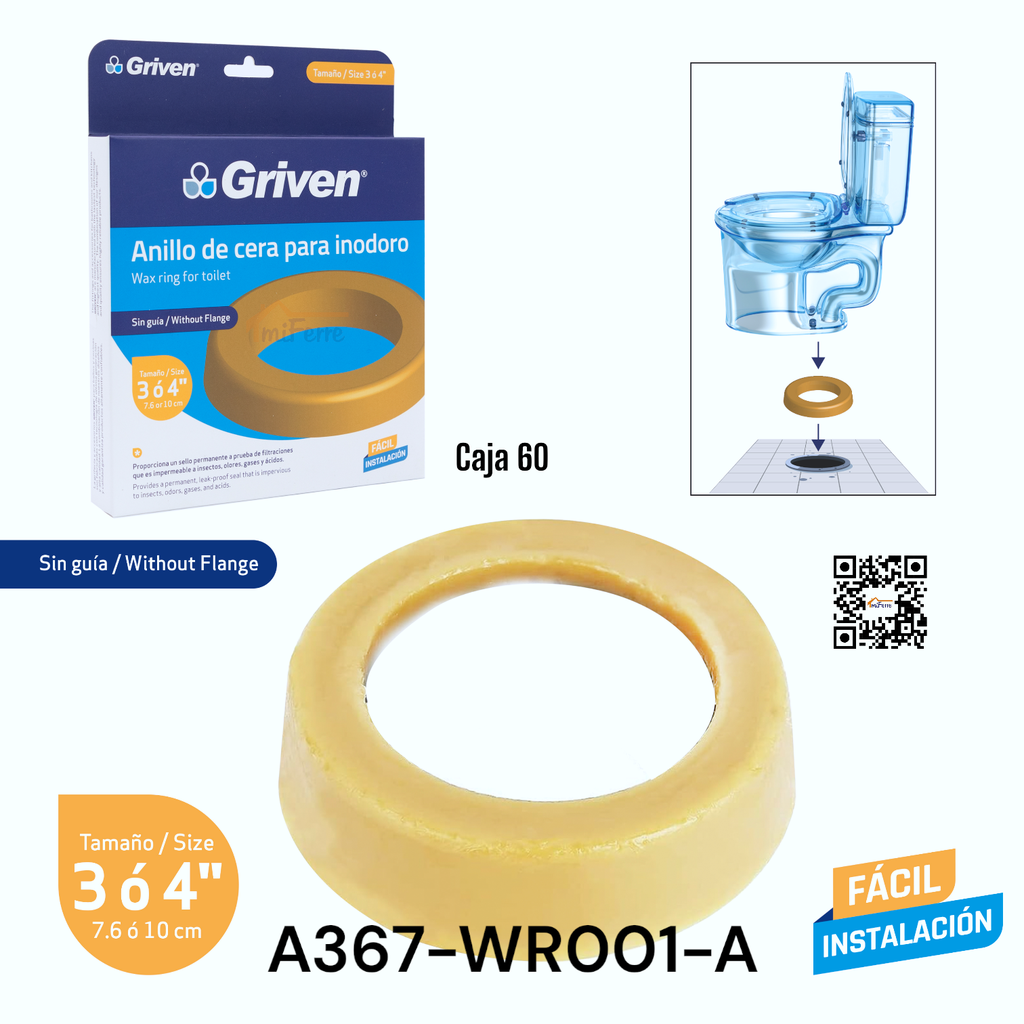 Anillo de Cera para Inodoro GRIVEN