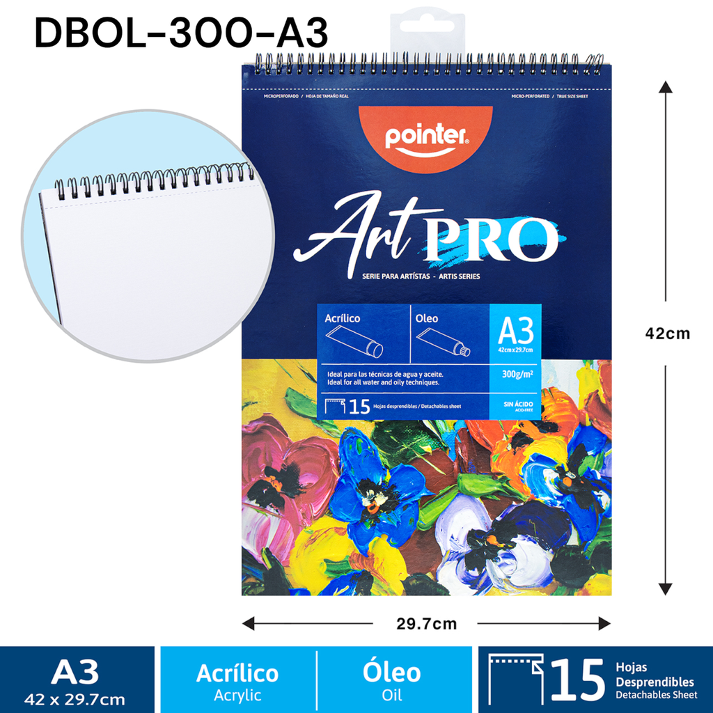 Bloc de Dibujo A3 (15Hojas) POINTER ArtPRO