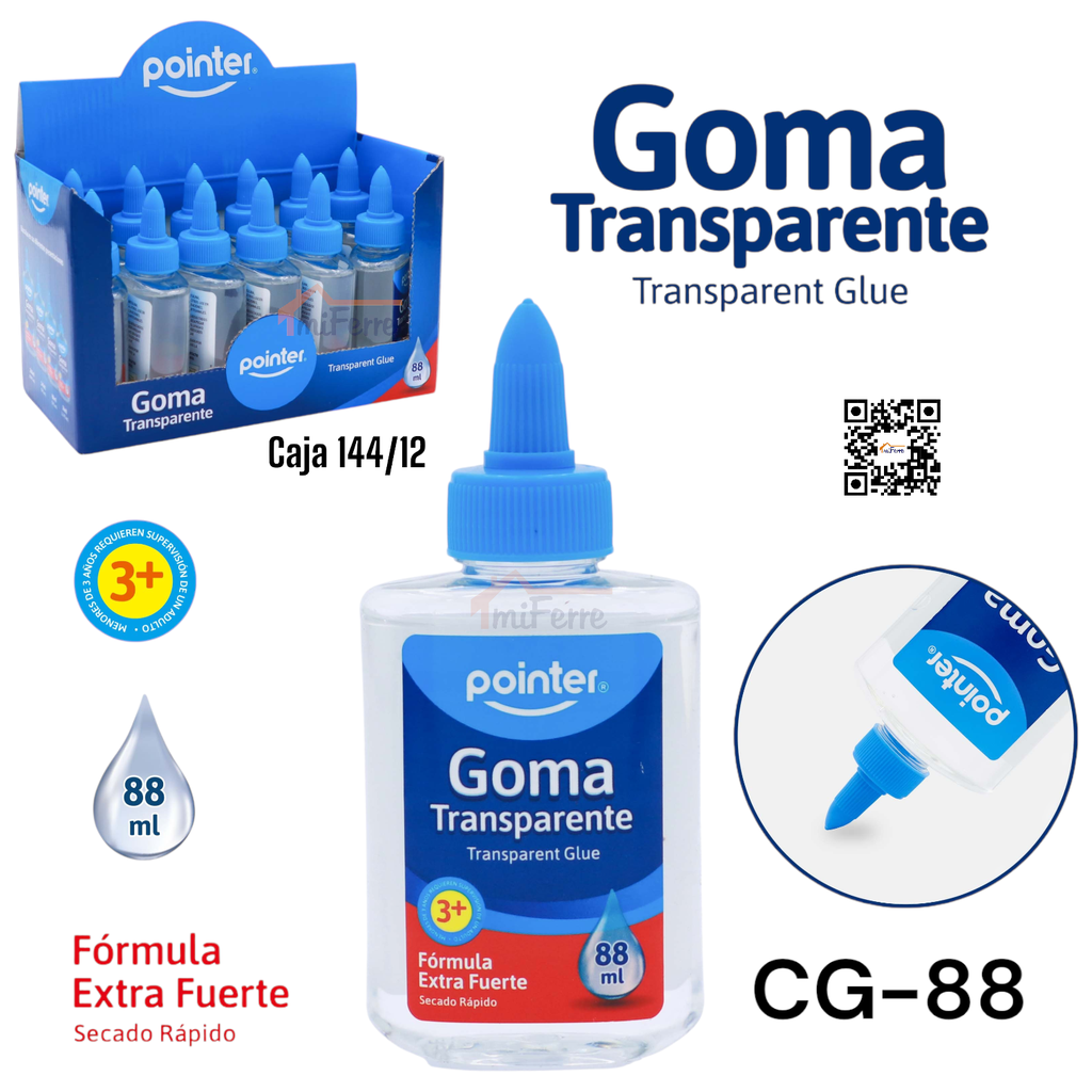 Goma Transparente 88ml POINTER