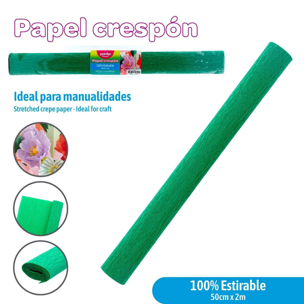 Papel Crespon Estirable 50cm X 2m POINTER