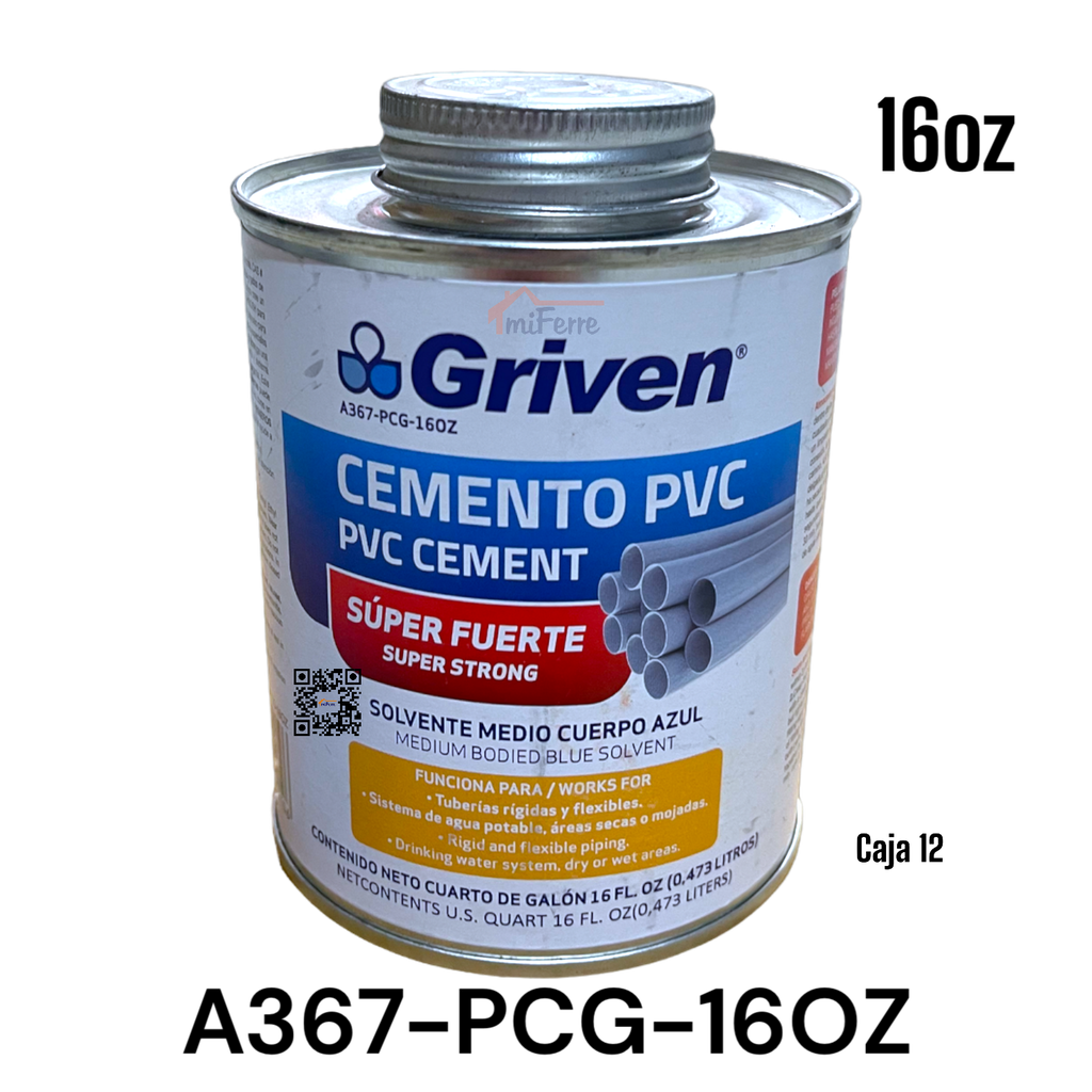 Pegamento PVC 16oz GRIVEN