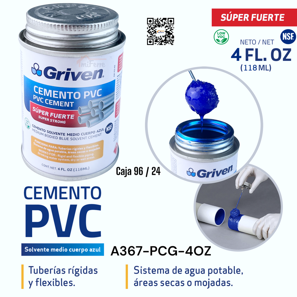 Pegamento PVC 4oz GRIVEN