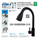 Grifo Monomando con Cuello Extensible GRIVEN Black Series