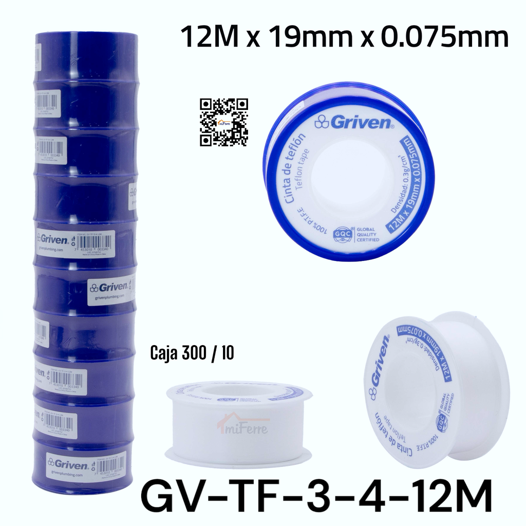 Teflon 3/4" 10pza GRIVEN