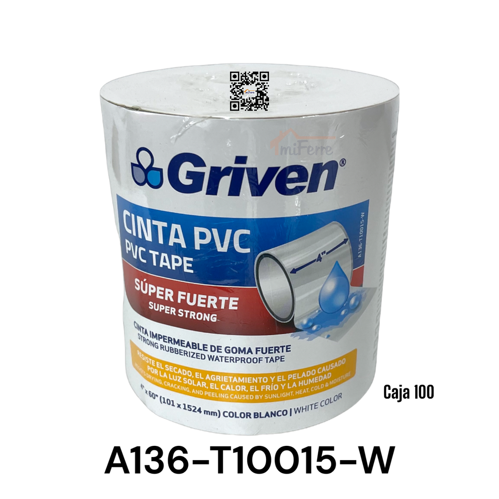 Cinta PVC 4 X 60" Blanco GRIVEN 