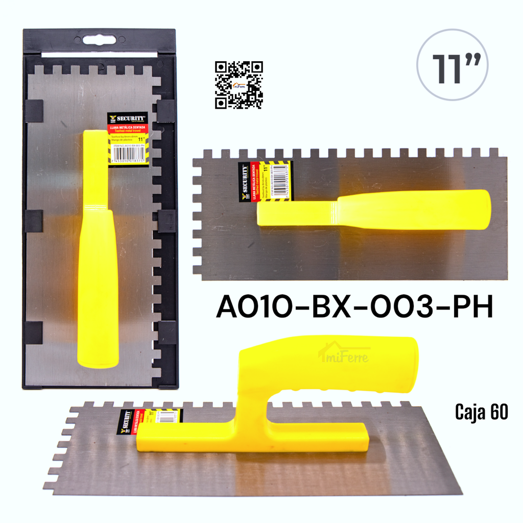 Llana Metalica Dentada 11" SECURITY