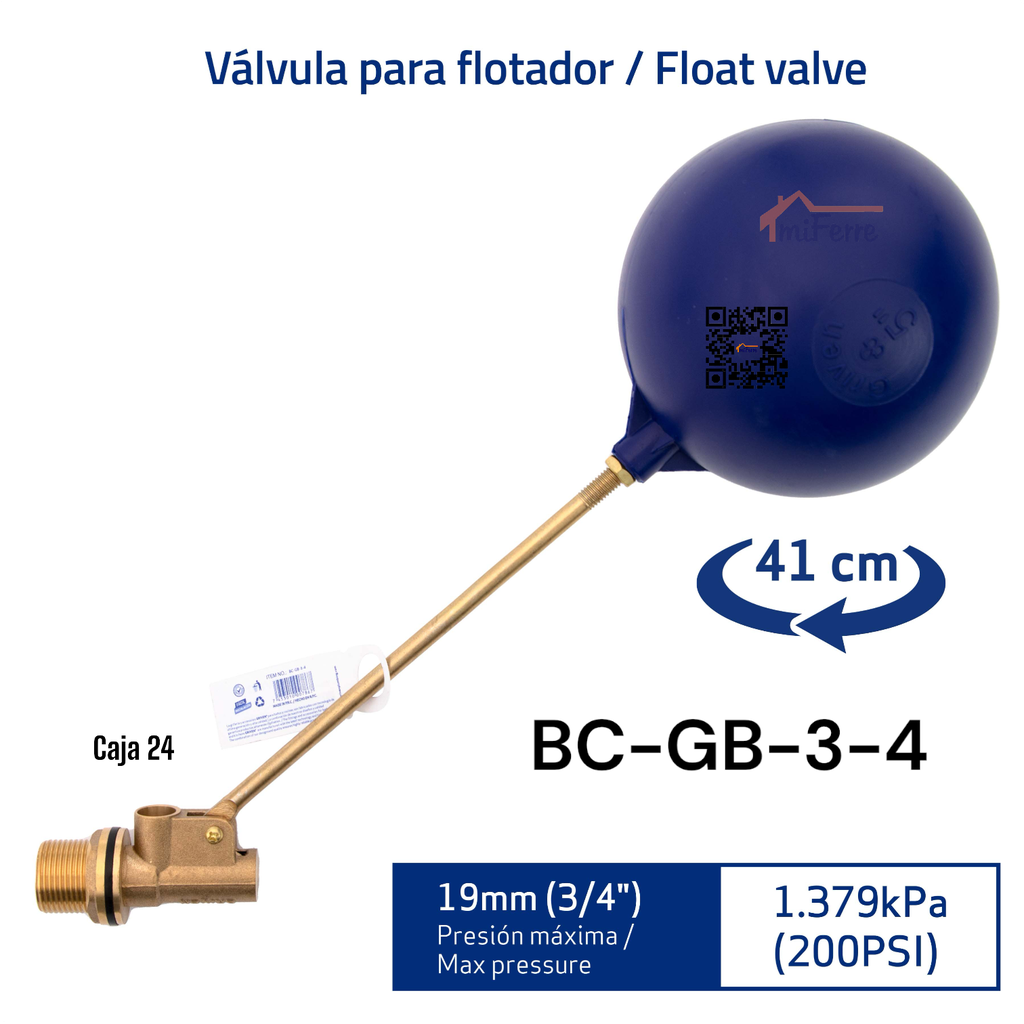 Valvula Flotante 3/4" GRIVEN