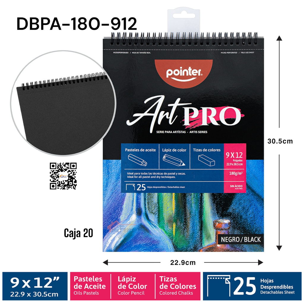 Bloc de Dibujo 9 X 12" (25hojas) POINTER ArtPRO