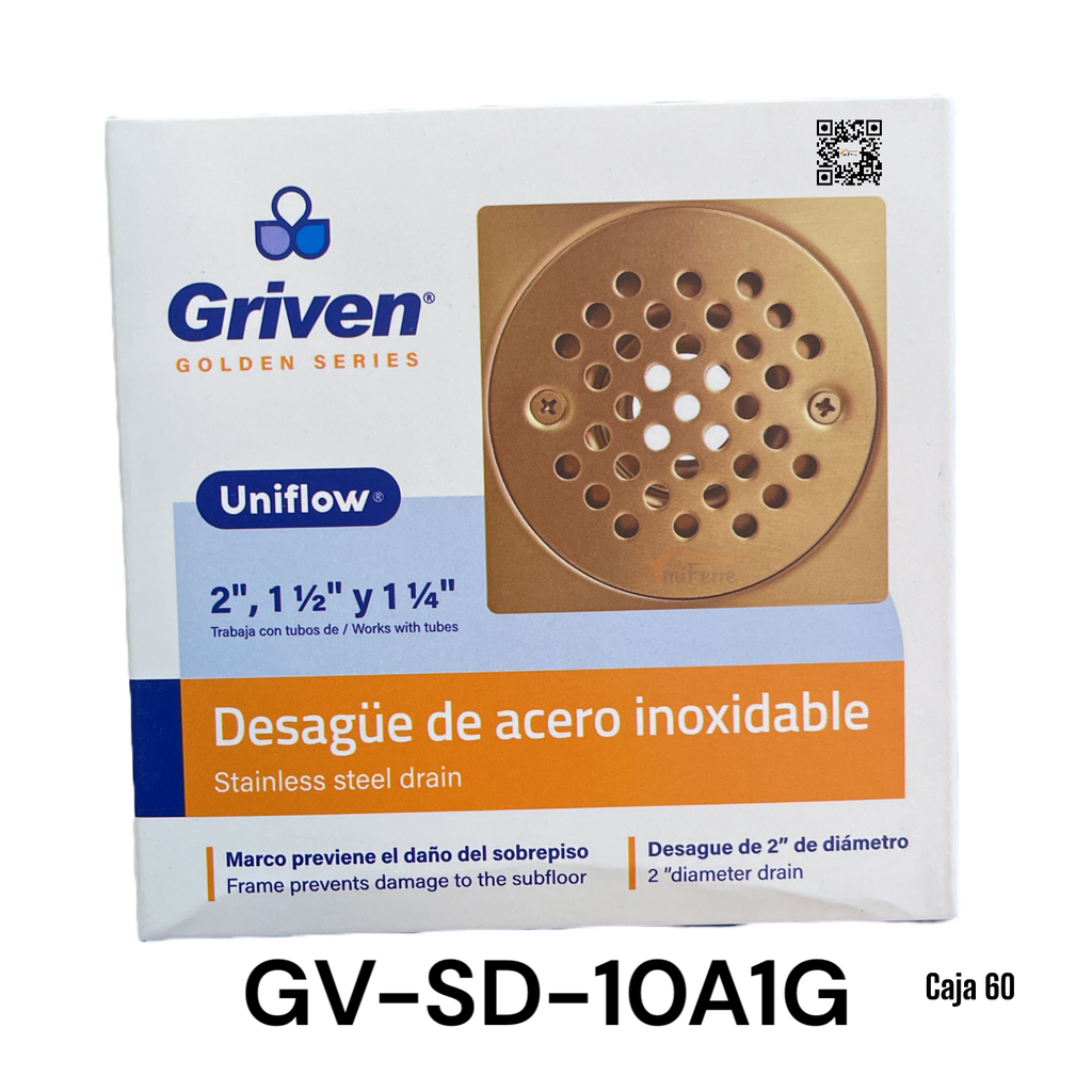 Desague de Piso de Acero Inoxidable GRIVEN Golden Series