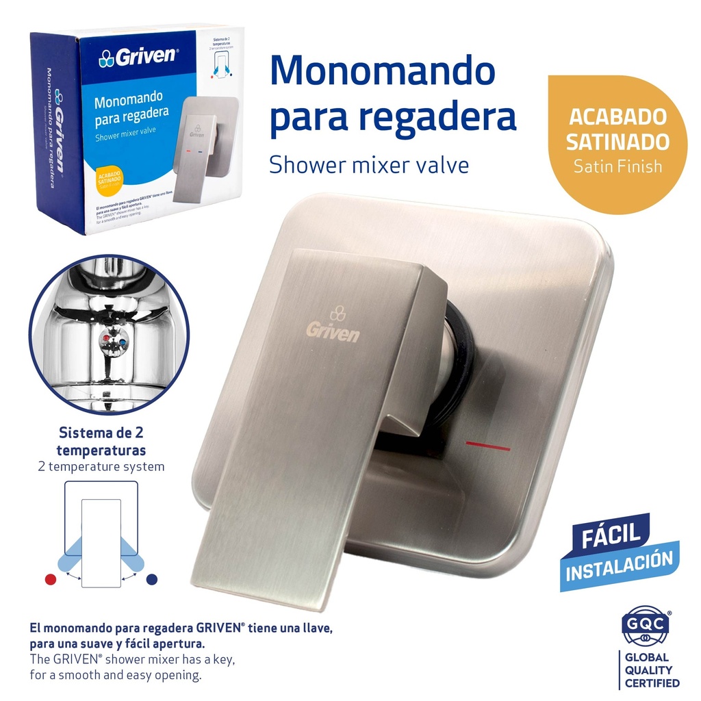 Monomando para Regadera GRIVEN