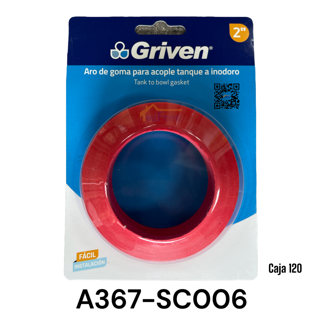 Aro de Goma para Acople Tanque a Inodoro GRIVEN
