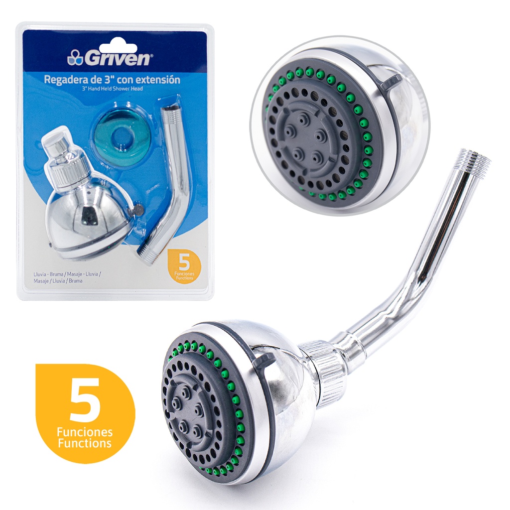 Regadera de 3" con Extension GRIVEN