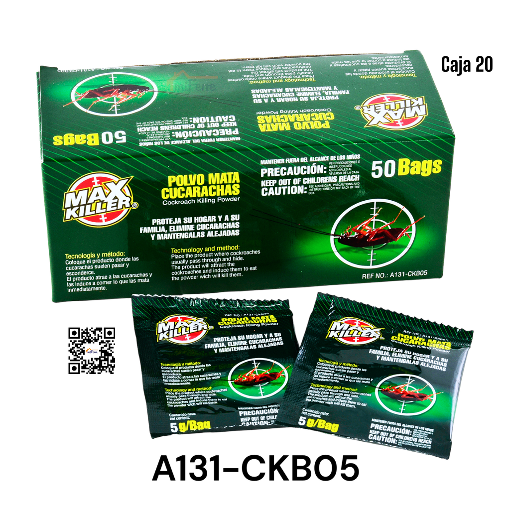 Polvo Mata Cucarachas MAX KILLER 50pza