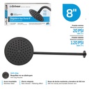 Regadera Tipo Lluvia 8" GRIVEN Black Series