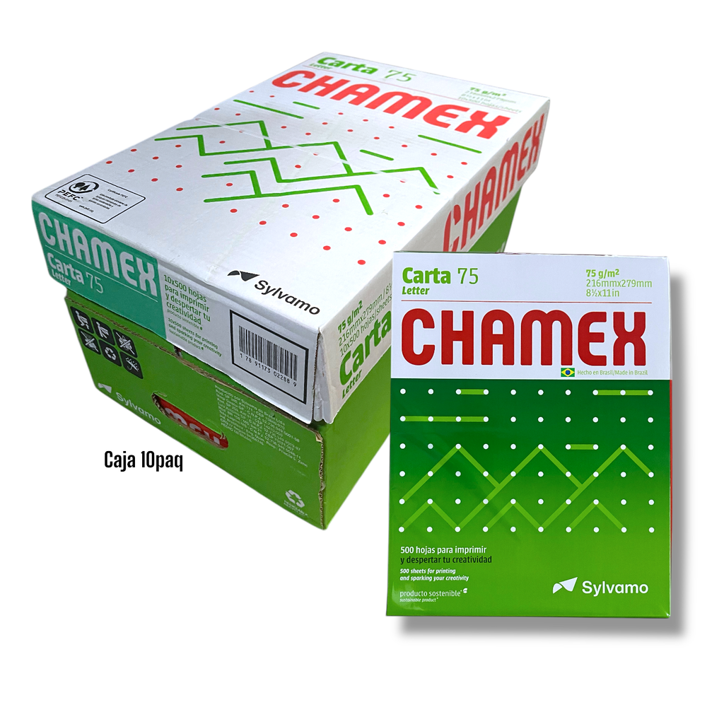 Papel Bond 8.5 X 11" 500hojas CHAMEX (10pack)