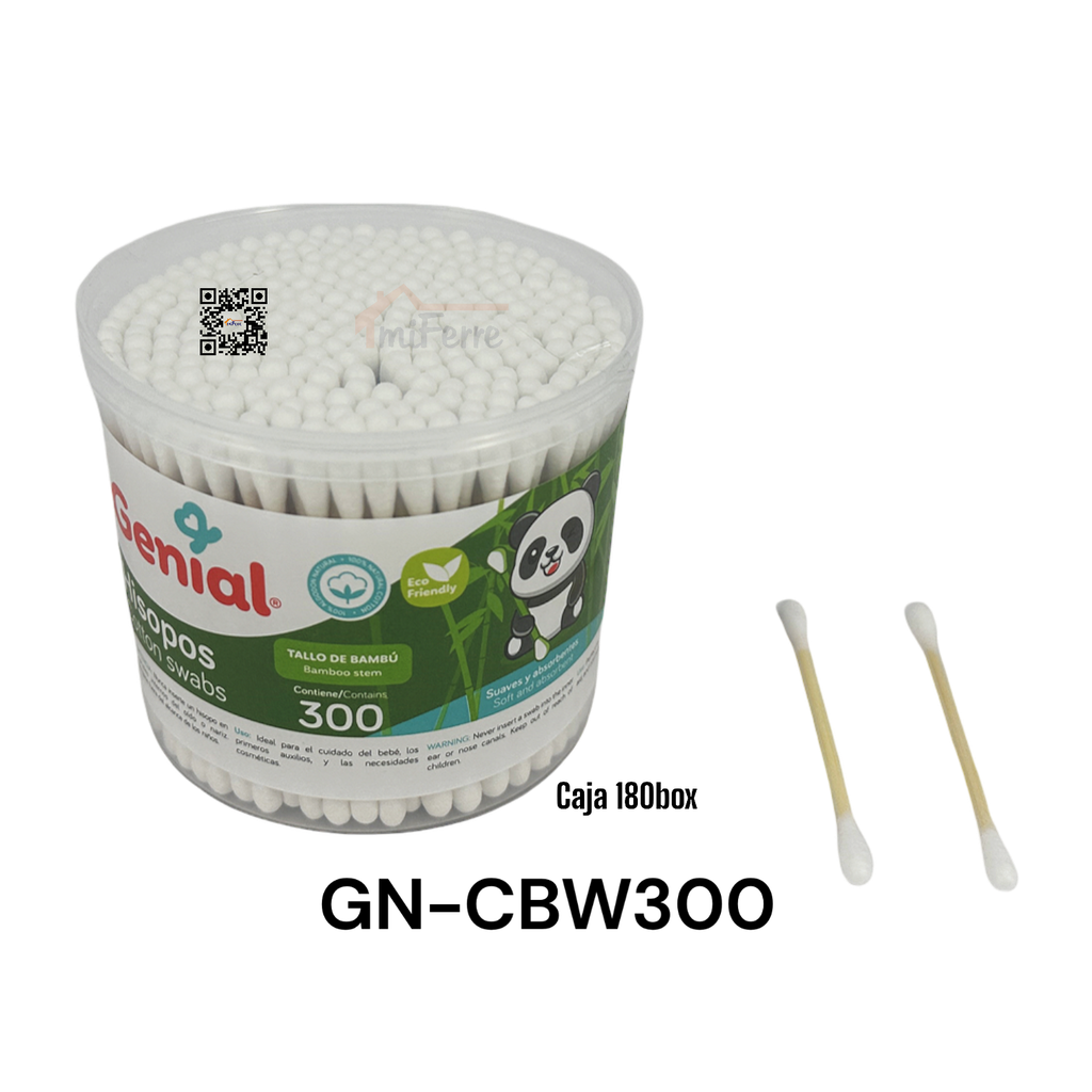 Palillos de Algodon 300pza GENIAL