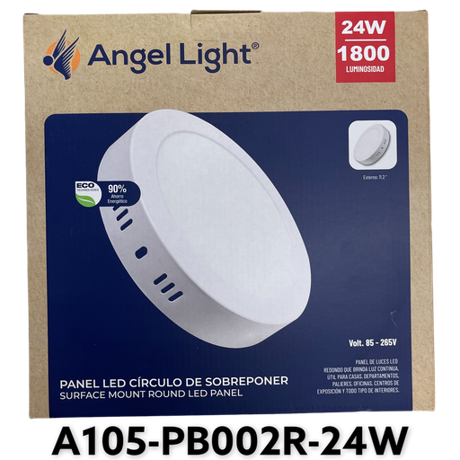 [A105-PB002R-24W] Lampara Led de Sobreponer Redonda 24W 6400K ANGEL LIGHT