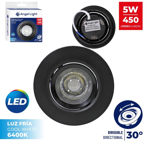 [AL-DZ101R-5W-B] Lampara Spot Led para Empotrar 5W 6400K ANGEL LIGHT
